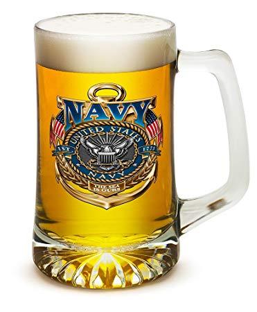 Beer Mug Logo - Amazon.com. Beer Mugs with Handles Navy 25 oz Tankard Beer Mug