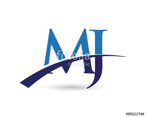 MJ Logo - MJ Logo Letter Swoosh