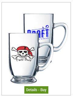 Beer Mug Logo - Personalized Glass Beer Mugs. Custom Glassware Gifts