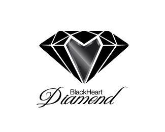 Black and White Diamond Logo - Black Heart Diamond Designed by nail | BrandCrowd