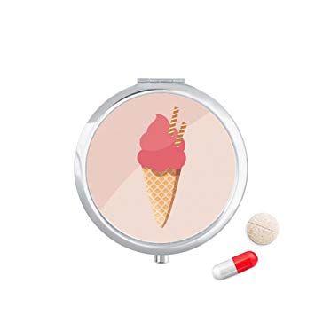 Red Ice Cream Cone Logo - DIYthinker Biscuits Egg Cone Red Ice Cream Travel Pocket Pill Case ...