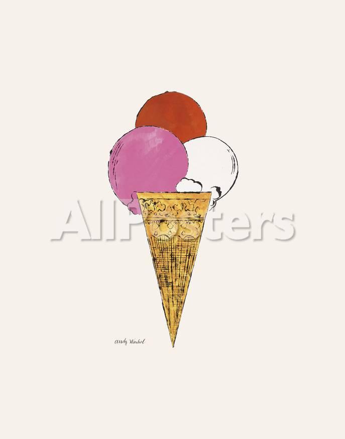 Red Ice Cream Cone Logo - Ice Cream Dessert, c. 1959 (red, pink, and white) Posters by Andy ...