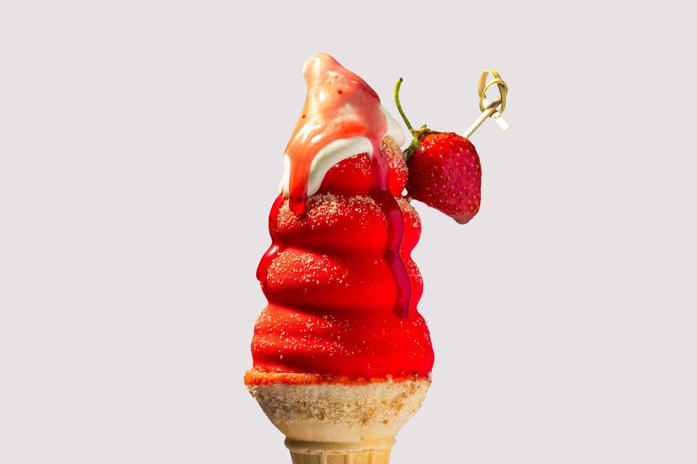Red Ice Cream Cone Logo - Places To Get Next Level Soft Serve Ice Cream This Summer
