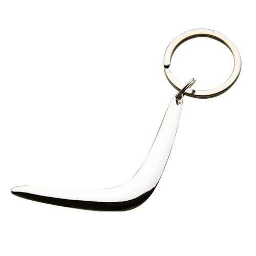 Metal Boomerang Logo - Metal Boomerang Key Ring