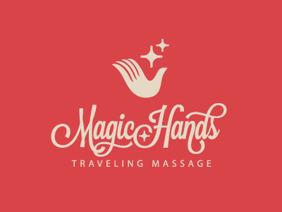 Red Hands Logo - Magic Hands Traveling Massage Logo