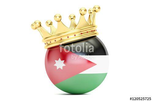 Jordan Crown Logo - Crown with flag of Hashemite Kingdom of Jordan, 3D rendering