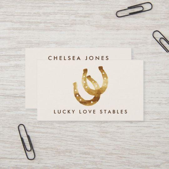 Businesses with Double Horseshoe Logo - Lucky Horseshoes Double Sided Business Card | Zazzle.co.uk