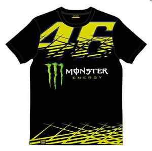 Yellow and Black Monster Logo - VR46 Monster Monza T Shirt, Valentino Rossi Black Yellow VR 46 Logo