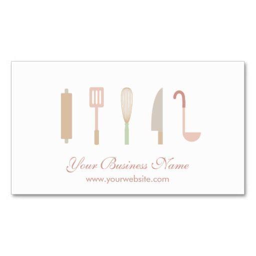 Businesses with Double Horseshoe Logo - Chef Kitchen Cooking Accessories and Utensils Business Card ...