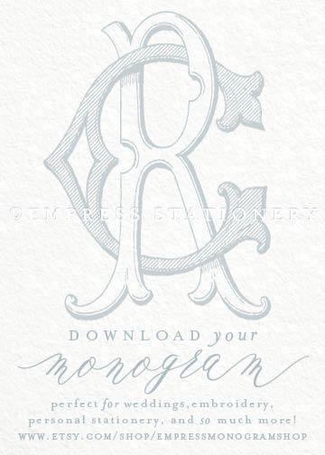 Businesses with Double Horseshoe Logo - Digital Wedding Monogram CR RC Vintage Double | Monogram Everything ...