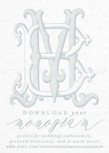 Businesses with Double Horseshoe Logo - Digital Wedding Monogram BM MB Vintage Double | Monogram Everything ...