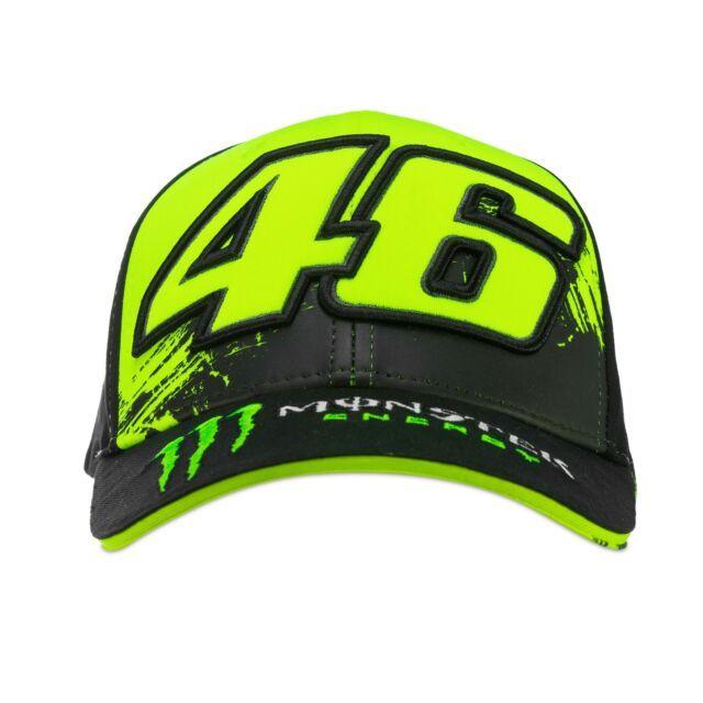 Yellow and Black Monster Logo - Vr46 Valentino Rossi MOTOGP Adult Baseball Cap Hat Black