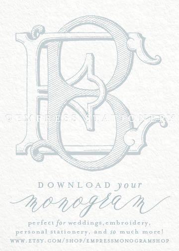 Businesses with Double Horseshoe Logo - Digital Wedding Monogram BE EB Vintage Double | Secret signet ...