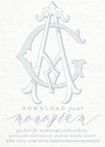 Businesses with Double Horseshoe Logo - Digital Wedding Monogram AG GA Vintage Double | monograms ...