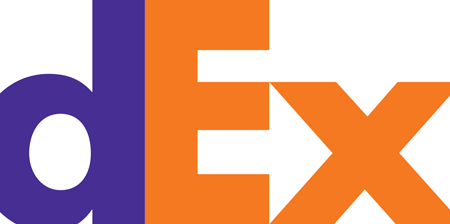 White FedEx Logo - White arrow. Alphabet City Press