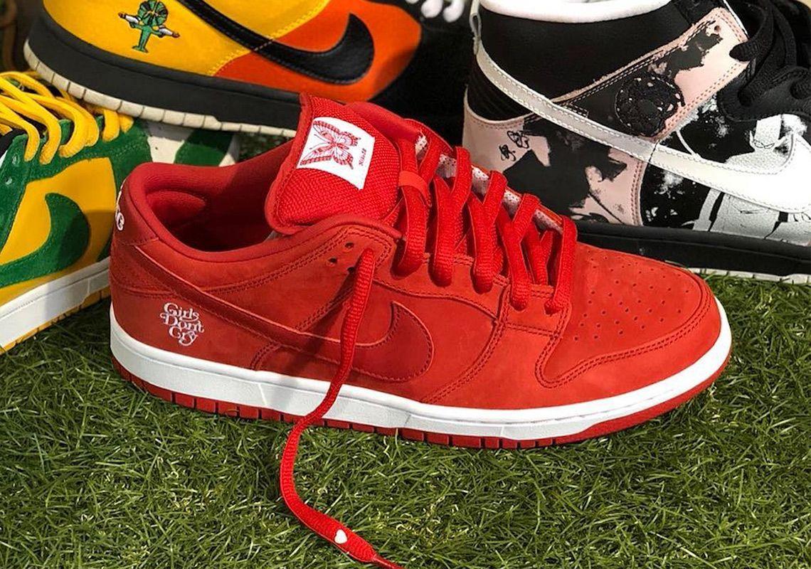 Red Dunk Logo - The Nike SB Dunk Low X Girls Don't Cry