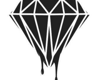 Black and White Diamond Logo - Dripping diamond