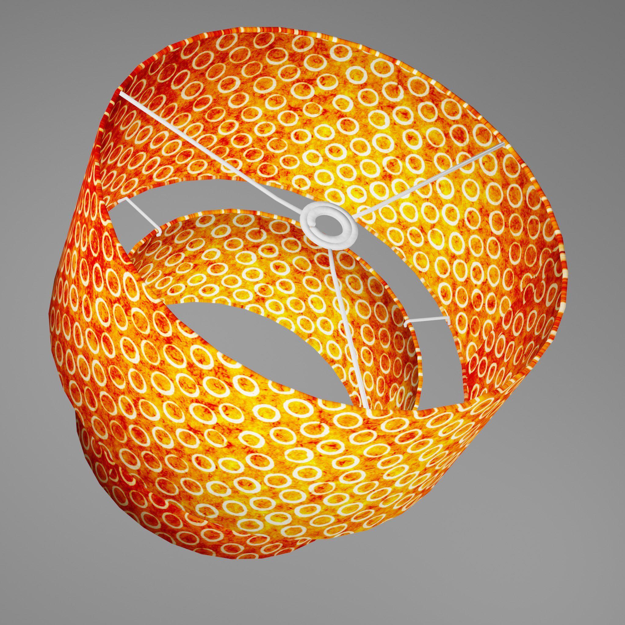 Two Orange Circle S Logo - 2 Tier Lamp Shade - P03 - Batik Orange Circles, 40cm x 20cm & 30cm x ...