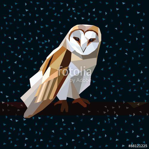 Owl Triangle Logo - Owl triangle low poly style. Good use for sticker design, icon ...