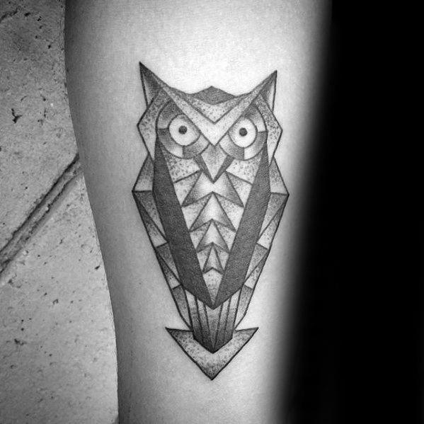 Owl Triangle Logo - Geometric Owl Tattoo Designs For Men Ink Ideas