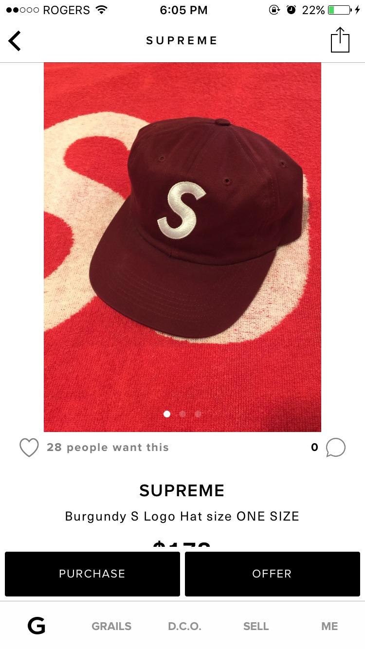 Burgundy S Logo - WTB burgundy s logo pm me : supremeclothing