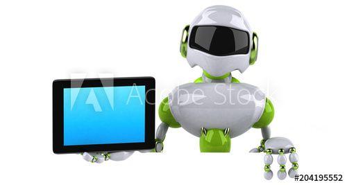 Green Robot Computer Logo - Green robot - 3D Illustration - Buy this stock illustration and ...