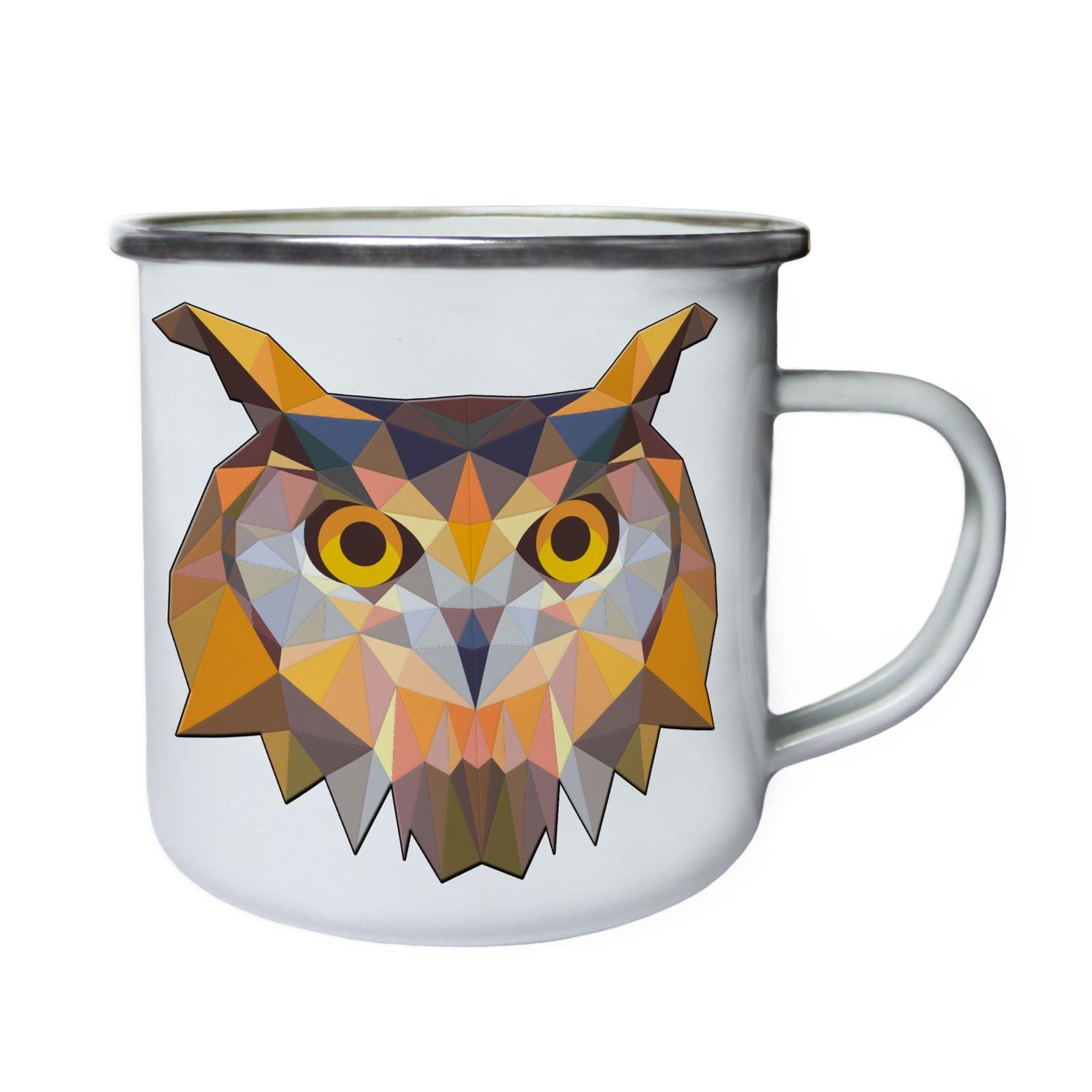 Owl Triangle Logo - Details about Polygonal Owl Triangle Origami Retro, Tin, Enamel 10oz Mug g357e