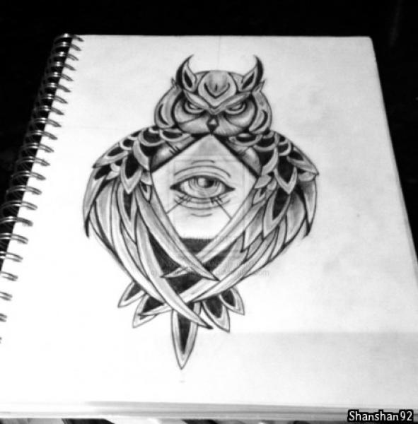 Owl Triangle Logo - Owl Triangle Eye Tattoos