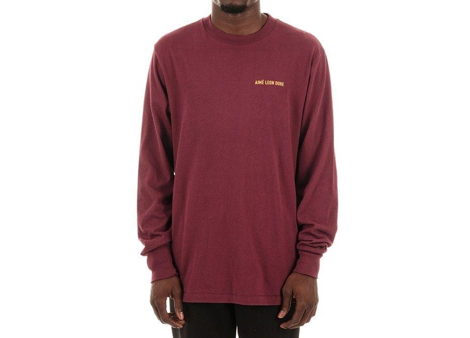 Burgundy S Logo - Aimé Leon Dore L/S Logo Tee (Burgundy) | asphaltgold