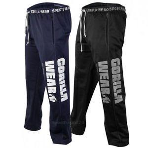 Gorilla Clothing Logo - Gorilla Wear Logo Mesh Pants Track Pants Gym Bodybuilding Black Navy