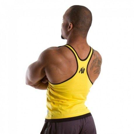 Gorilla Clothing Logo - Gorilla Wear Logo Stringer Tank Top - Yellow - Urban Gym Wear