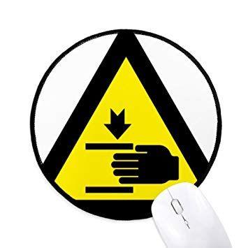 Yellow Circle Black Hand Logo - Amazon.com : Warning Symbol Yellow Black Hand Triangle Round Non