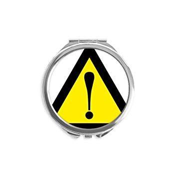 Yellow Circle Black Hand Logo - Warning Symbol Yellow Black Safe Triangle Mirror Round