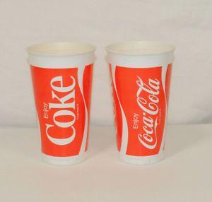 Red and White Wave Logo - 2 Coca Cola Coke 20 Ounce Plastic Cups Portion Packaging 20C Red ...