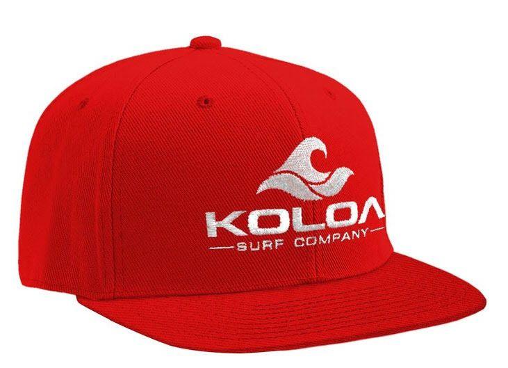 Red and White Wave Logo - Koloa Surf Red Snapback Hat with White Embroidered Classic Wave Logo ...