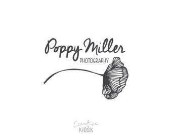 Poppy Flower Logo - Boho Flower Logo. Instant Download Logo. DIY Logo Design