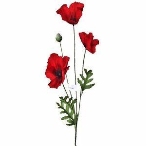 Poppy Flower Logo - Details about Artificial Flame Red Poppy Flower Spray Stems Red Poppies Remebrance Day