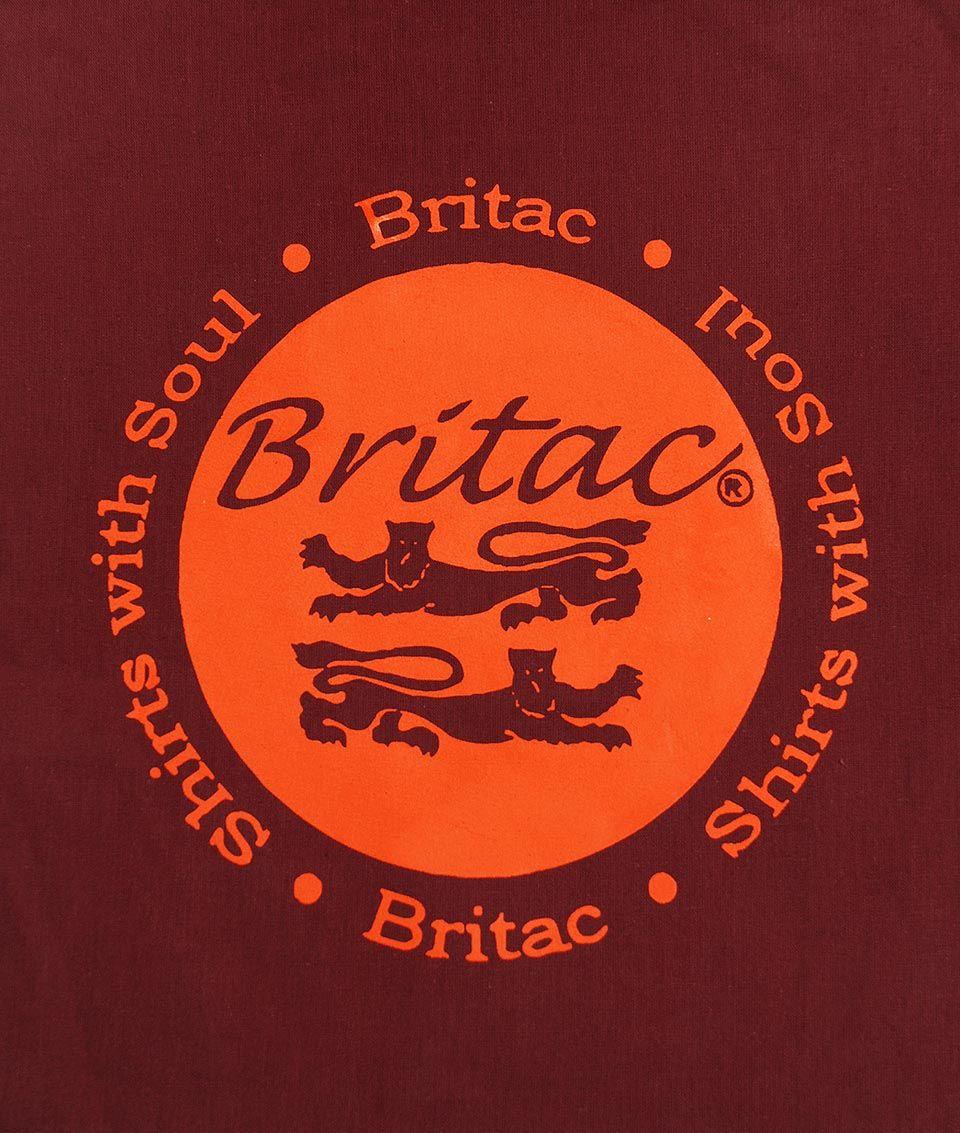 Burgundy and Orange Logo - Britac Burgundy Tote Bag. Modfellas. Mens Mod Retro Vintage Indie