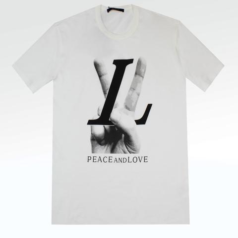 Love Louis Vuitton Logo - Louis Vuitton Hand Peace And Love T Shirt White – Crepslocker