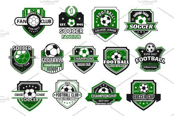 Soccer Team Shield Logo - Soccer sport club and football team shield badge ~ Illustrations ...