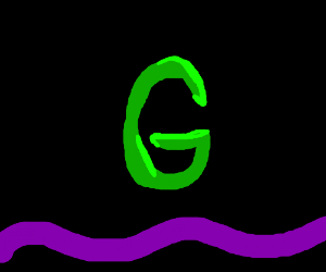 Green Squiggly Logo - Green G and Purple Squiggly Line - Drawception