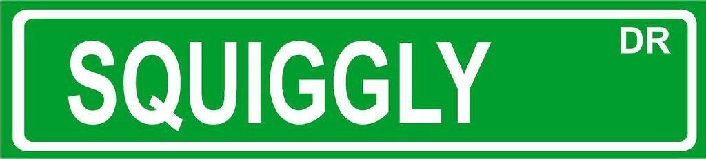 Green Squiggly Logo - Amazon.com: SQUIGGLY room décor green street sign 6