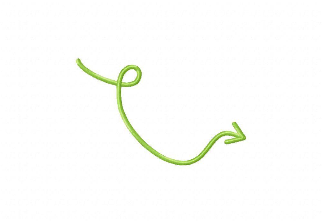 Green Squiggly Logo - Squiggly Arrow 10 includes Stitched