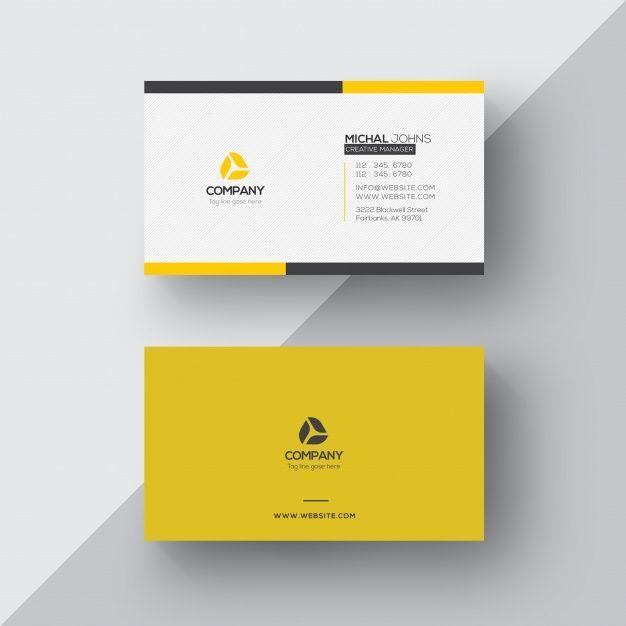 White Yellow Brand Logo - White and yellow business card PSD file | Free Download