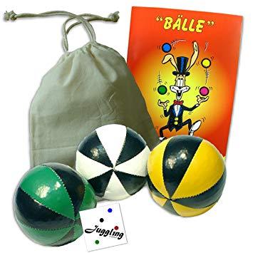 Green Yellow and White Logo - Acrobat and further set of 3 Juggling Balls: Balls, Pouch ...