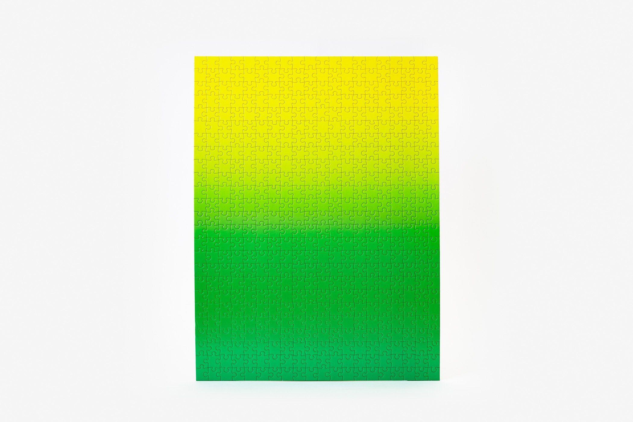 Green Yellow White Logo - Areaware | Gradient Puzzle | Green/Yellow