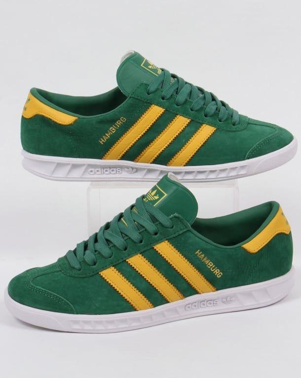Green Yellow and White Logo - Adidas Hamburg Trainers Green Yellow White, Originals, Shoes, Sneakers