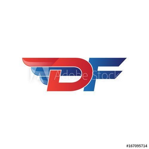 DF Logo - fast initial letter DF logo vector wing this stock vector