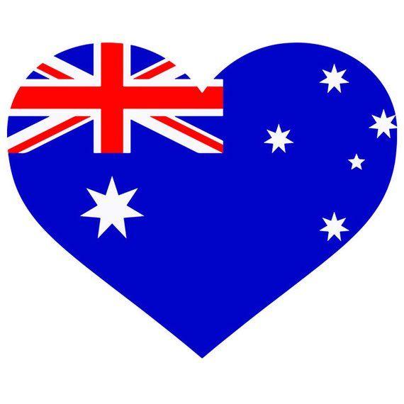 Australian Flag Logo - Australia Heart Shaped Flag Australian Sydney Country World