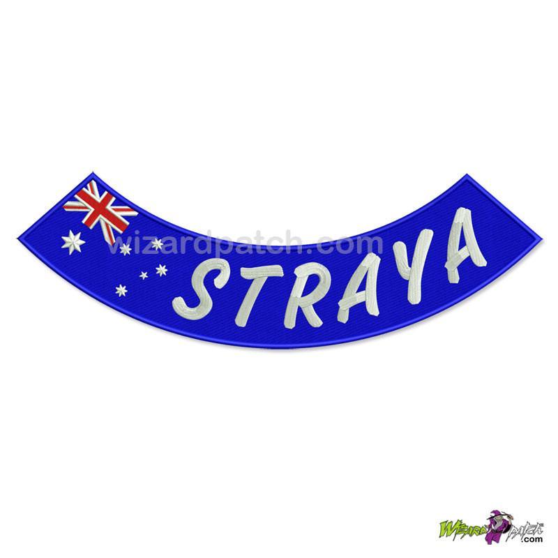Australian Flag Logo - STRAYA EMBROIDERED FLAG ROCKER PATCH